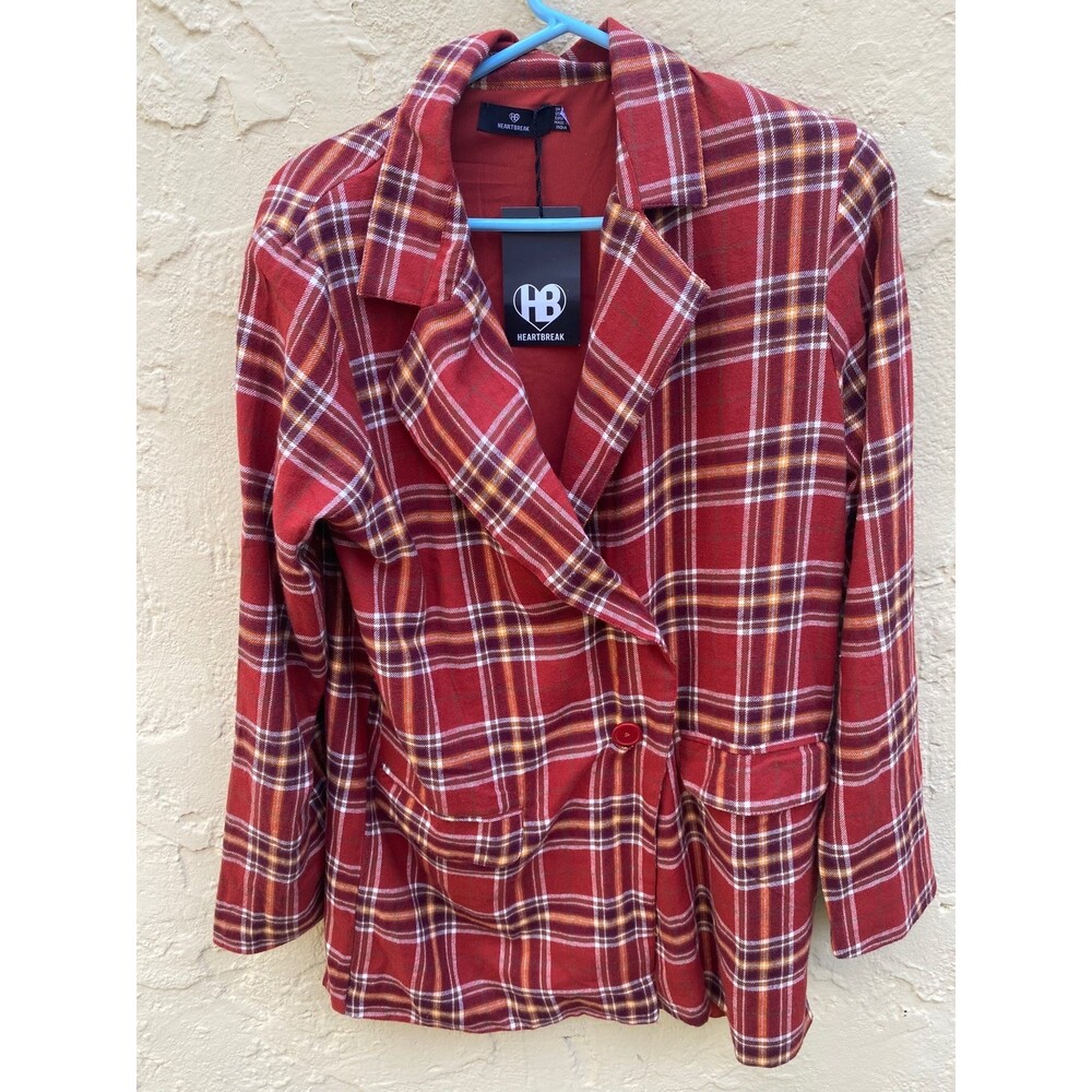 Heartbreak Soft oversized plaid jacket NWT